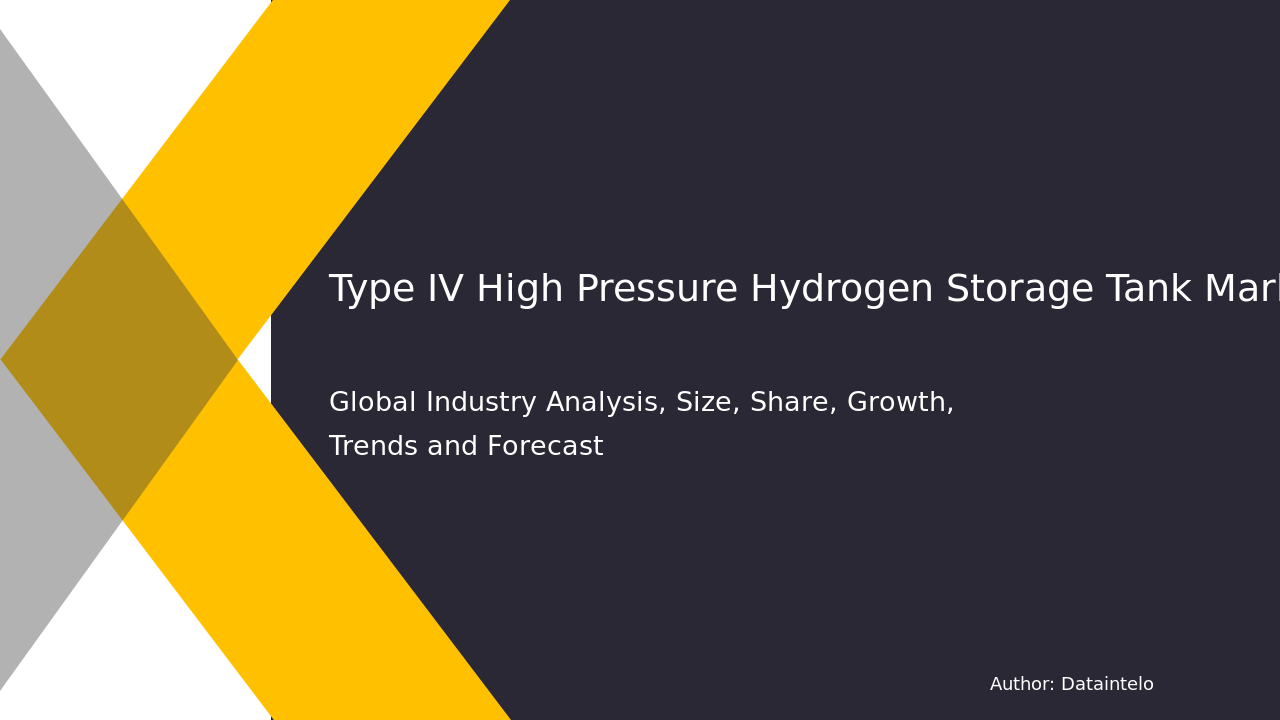 Type IV High Pressure Hydrogen Storage Tank Market Report | Global Forecast From 2025 To 2033