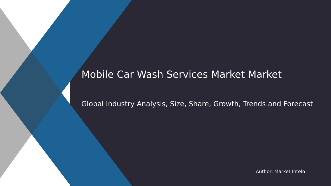 Mobile Car Wash Services Market Research Report 2033